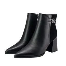 Botki damskie skórzane D&A 3477 Czarny - zdjęcie 2
