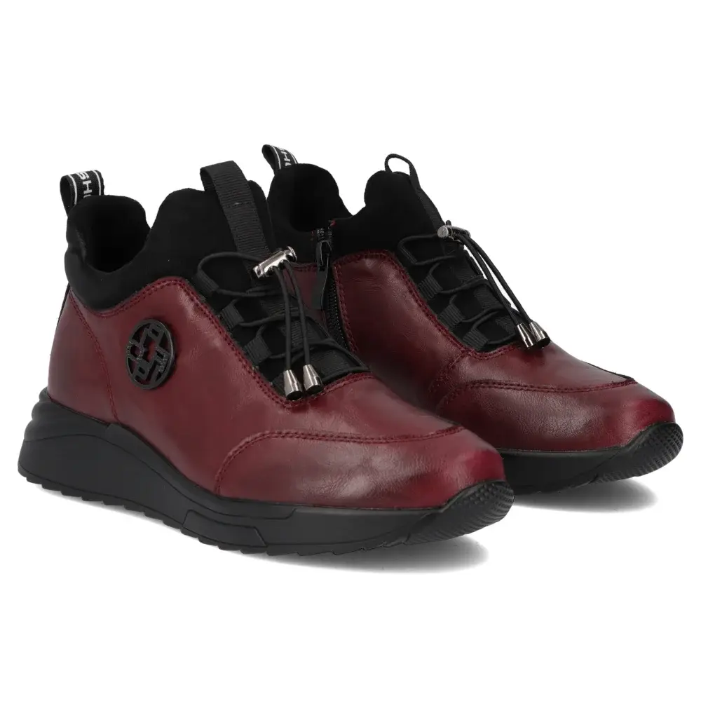 Botki na platformie FILIPPO DBT7168 Bordowy