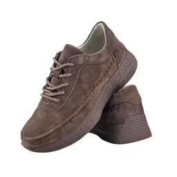 Sneakersy skórzane damskie SERGIO LEONE 013F czekoladowe - zdjęcie 3