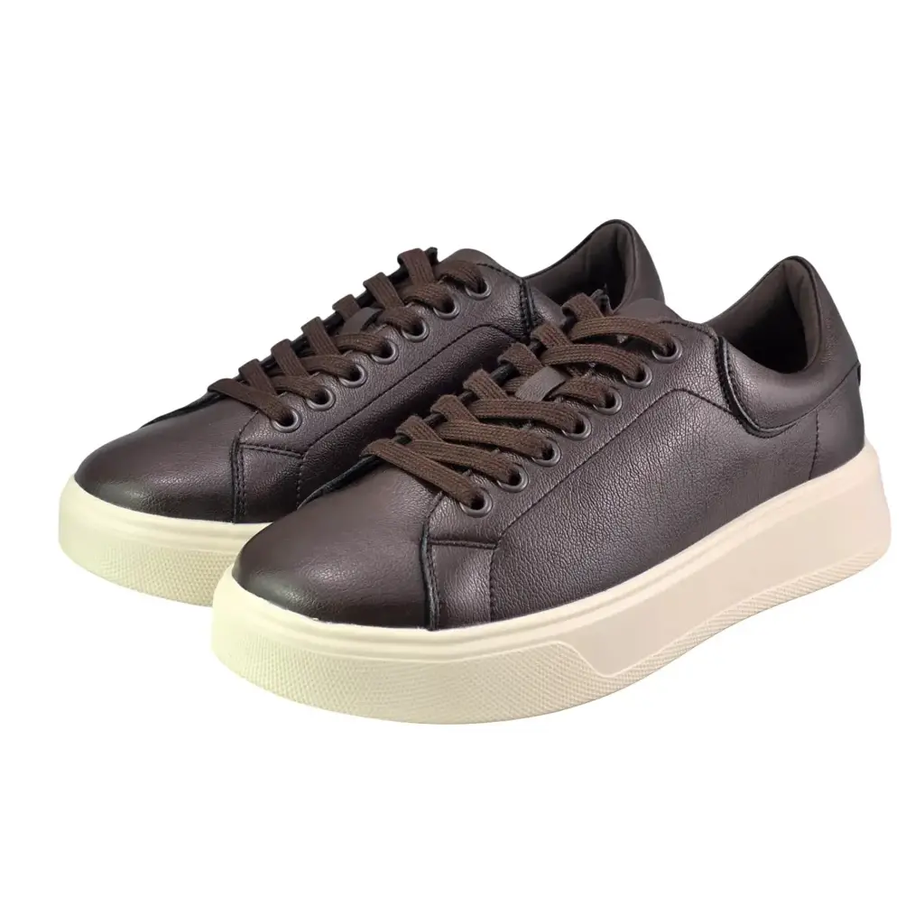 Sneakersy damskie skórzane CAMBELL 19379 Brązowy - miniatura 2