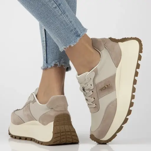 Skórzane sneakersy Filippo DP6785 - zdjęcie 4