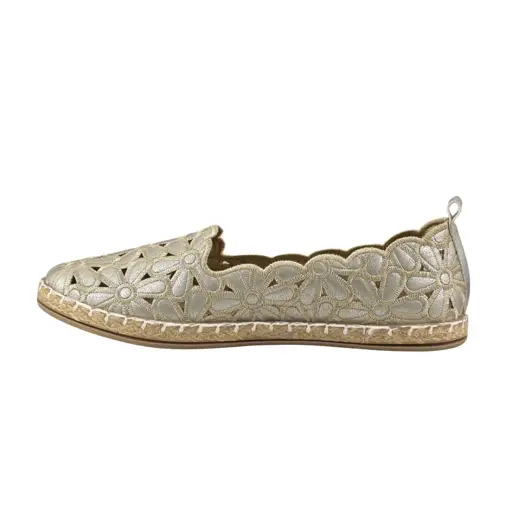 Damskie espadryle z kwiatowym wzorem 2417 złote - zdjęcie 2