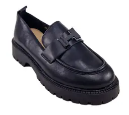 Skórzane loafersy ESTETIC 62187 skóra Czarny