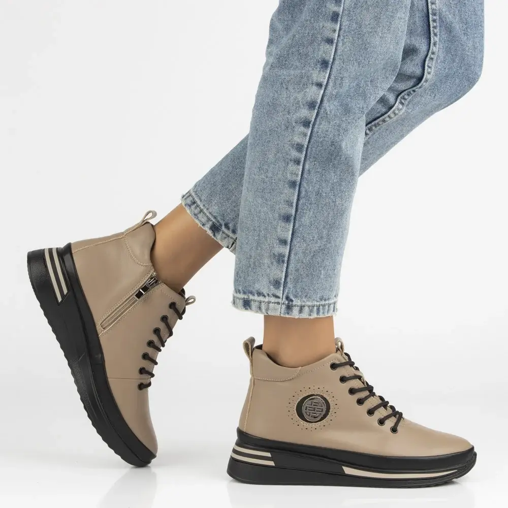 Botki damskie skórzane FILIPPO DBT4215 Taupe - miniatura 5