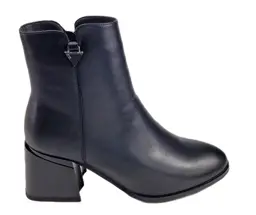 Botki skórzane VINCEZA 77106 Czarny - zdjęcie 3