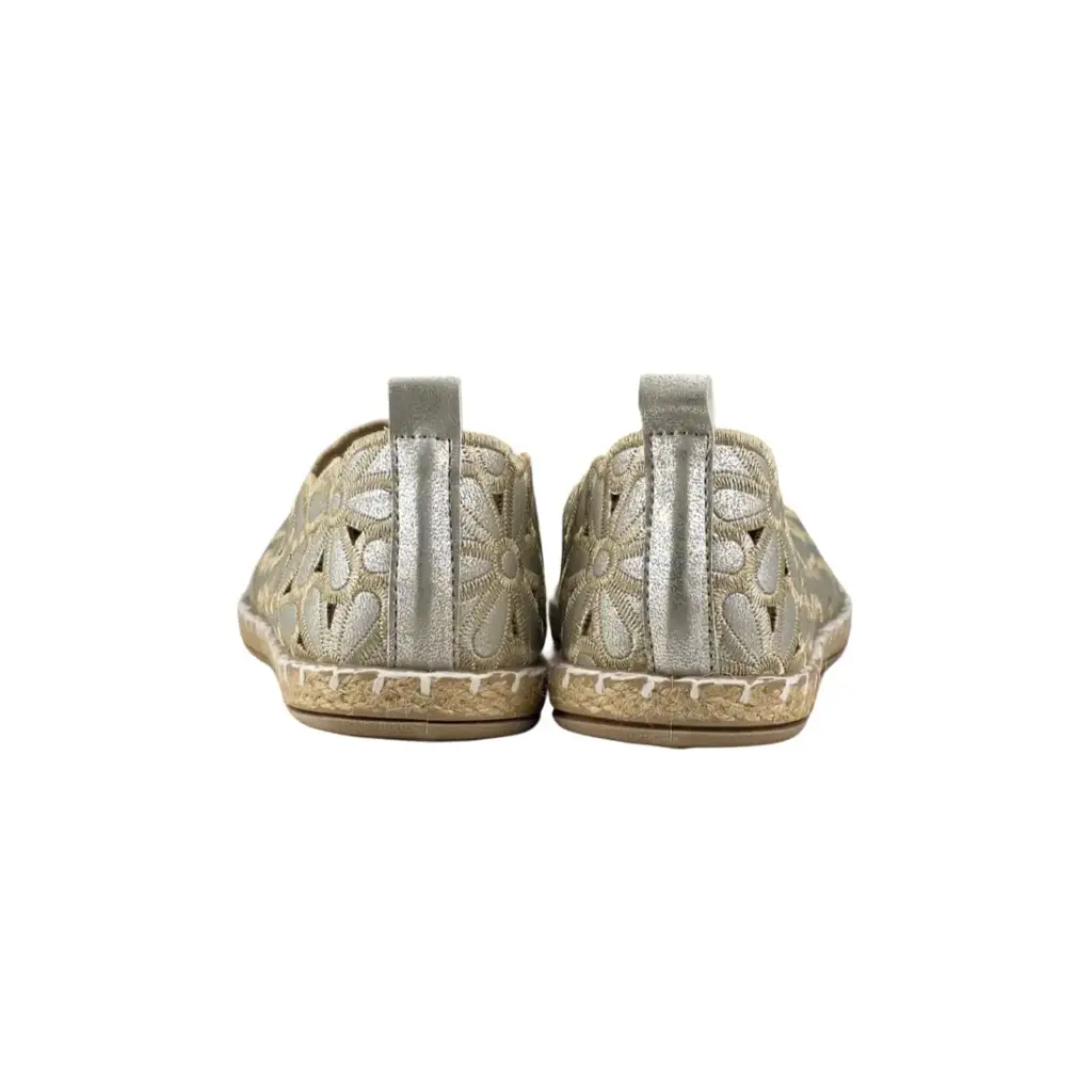 Damskie espadryle z kwiatowym wzorem 2417 złote - zdjęcie 4