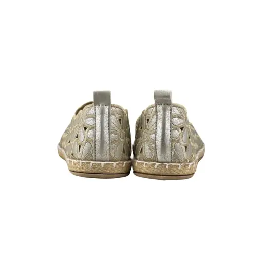 Damskie espadryle z kwiatowym wzorem 2417 złote - zdjęcie 4