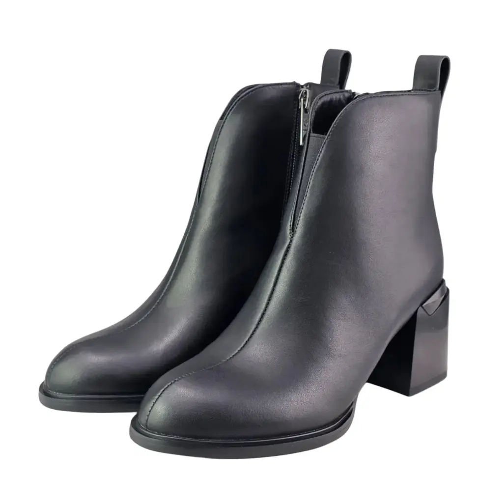 Botki damskie skórzane VINCEZA 67034 Czarny - miniatura 2