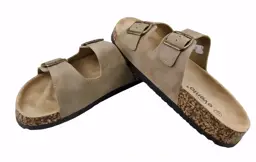 Klapki damskie z paskami 8322 Khaki
