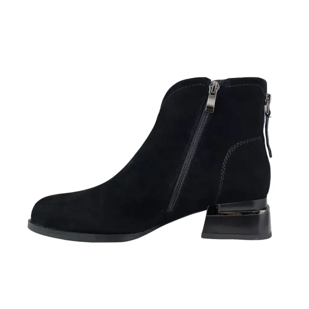 Botki damskie skórzane VINCEZA 91182 Czarny - miniatura 3