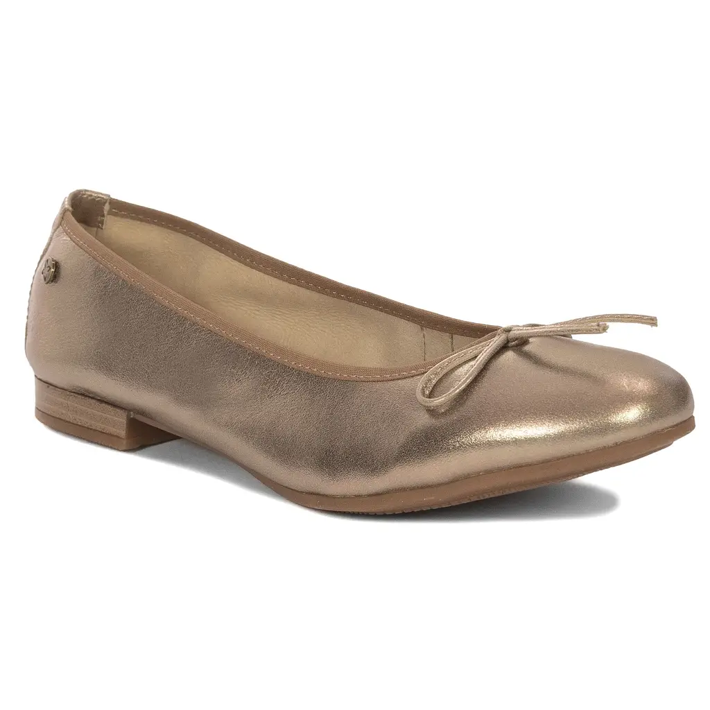 Baleriny damskie skórzane z kokardką P6800-25 - zdjęcie 5
