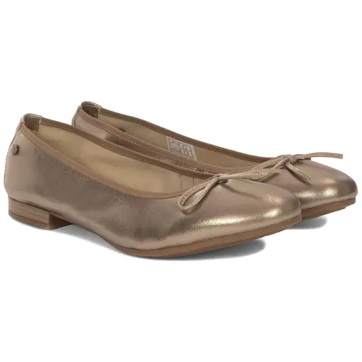 Baleriny damskie skórzane z kokardką P6800-25 - zdjęcie 3