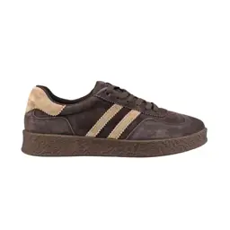 Skórzane sneakersy damskie zamszowe S.BARSKI 7113 czekoladowe - zdjęcie 1