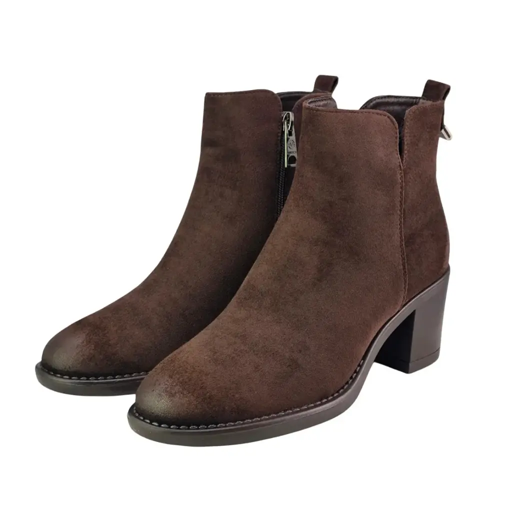 Botki damskie VINCEZA 58650 Brąz zamsz - miniatura 2