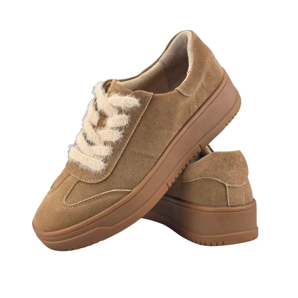 Sneakersy damskie skórzane KOBBO 79655 Beżowy - miniatura 3