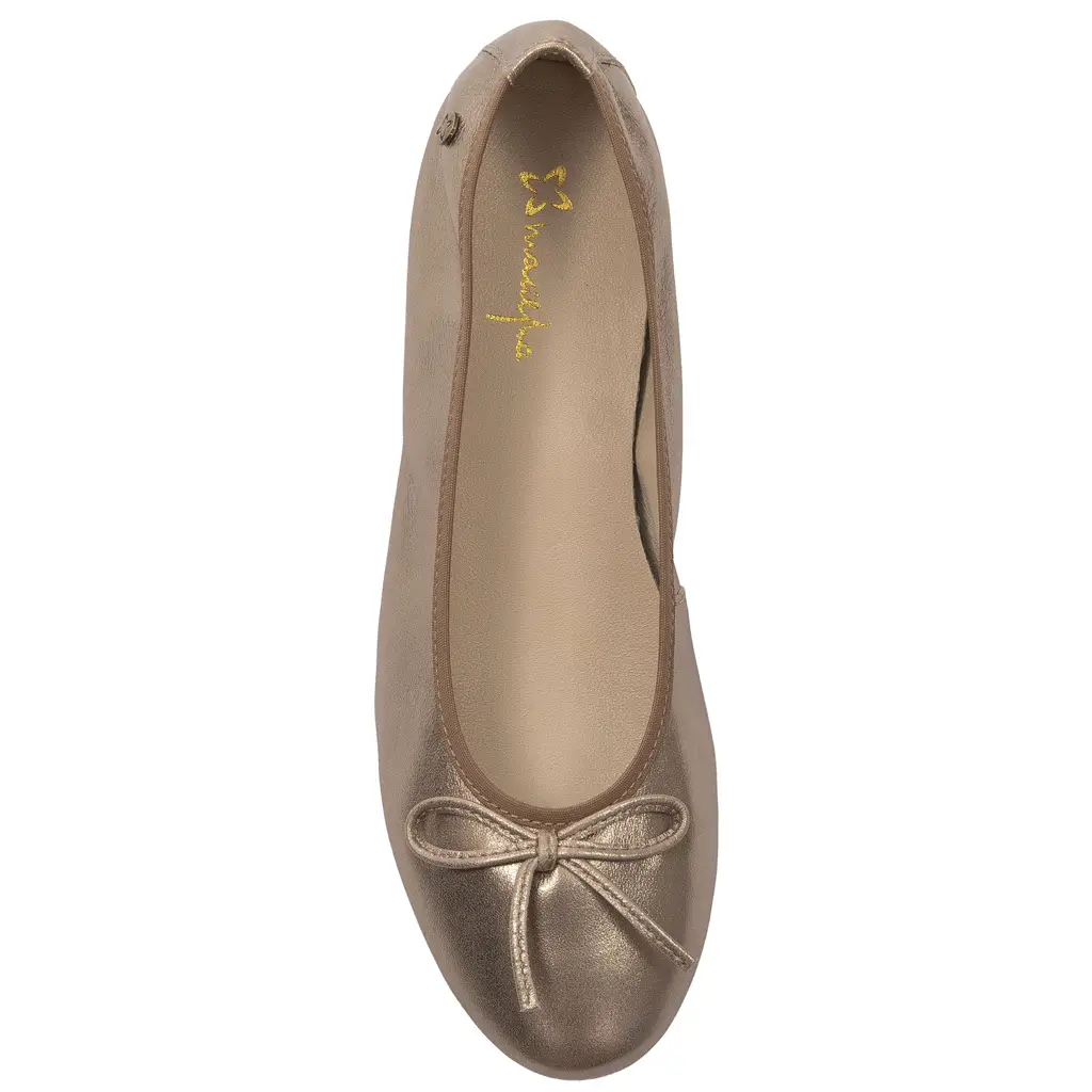 Baleriny damskie skórzane z kokardką P6800-25 - zdjęcie 4