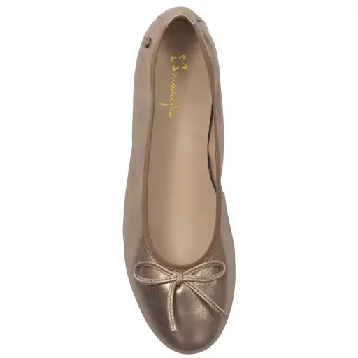 Baleriny damskie skórzane z kokardką P6800-25 - zdjęcie 4
