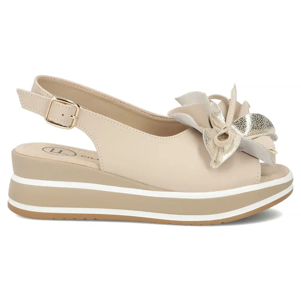 Skórzane sandały na platformie FILIPPO DS7045 - miniatura 2