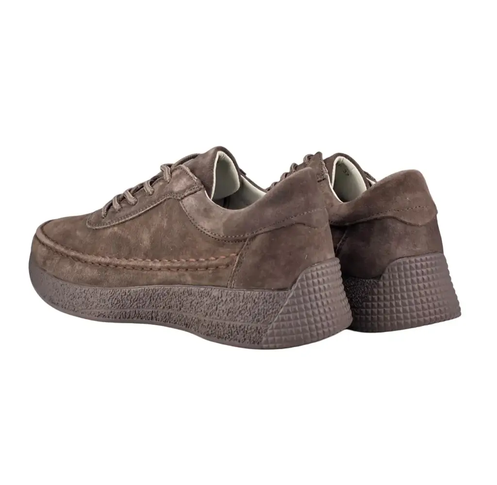 Sneakersy skórzane damskie SERGIO LEONE 013F czekoladowe - miniatura 4