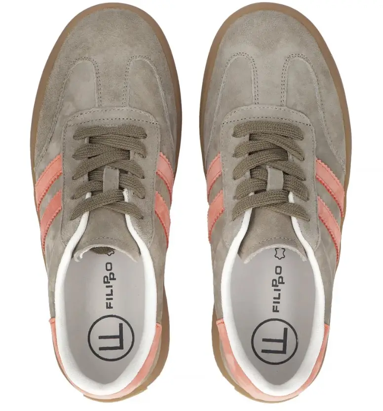 Skórzane sneakersy FILIPPO DP6764 - zdjęcie 3