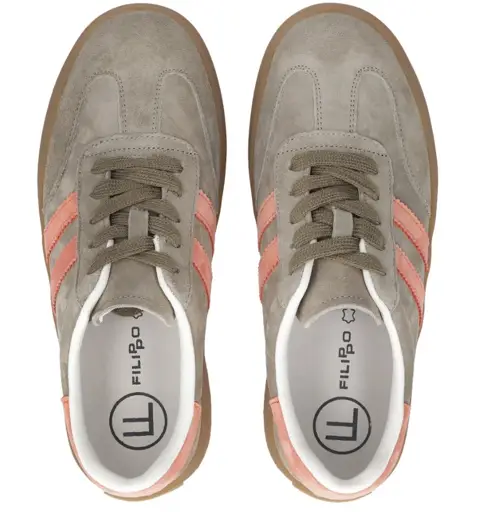 Skórzane sneakersy FILIPPO DP6764 - zdjęcie 3