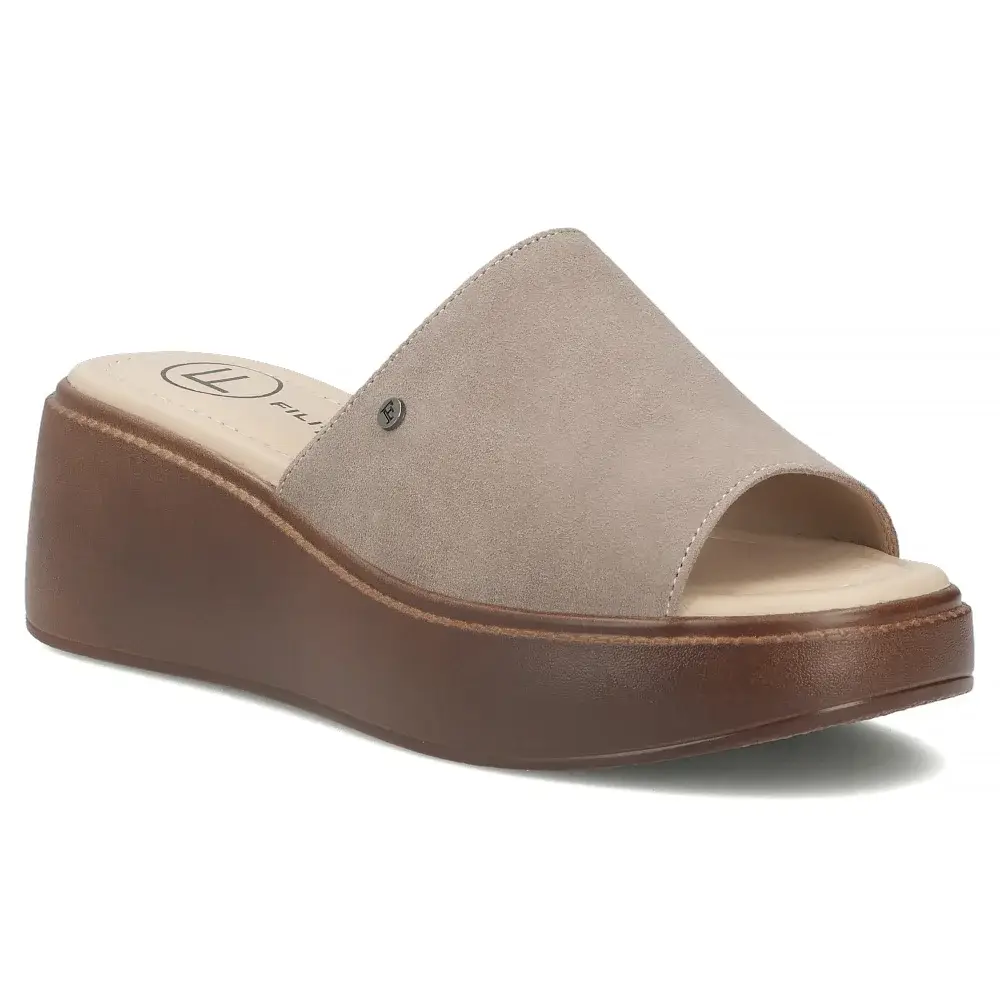 Skórzane klapki FILIPPO DK7798 Taupe