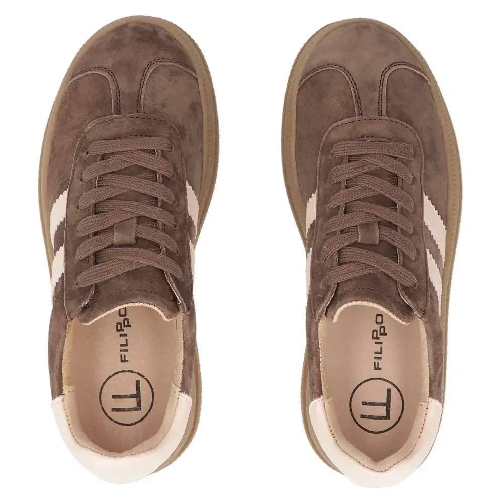 Sneakersy skórzane damskie FILIPPO DP7995 ciemny - miniatura 5