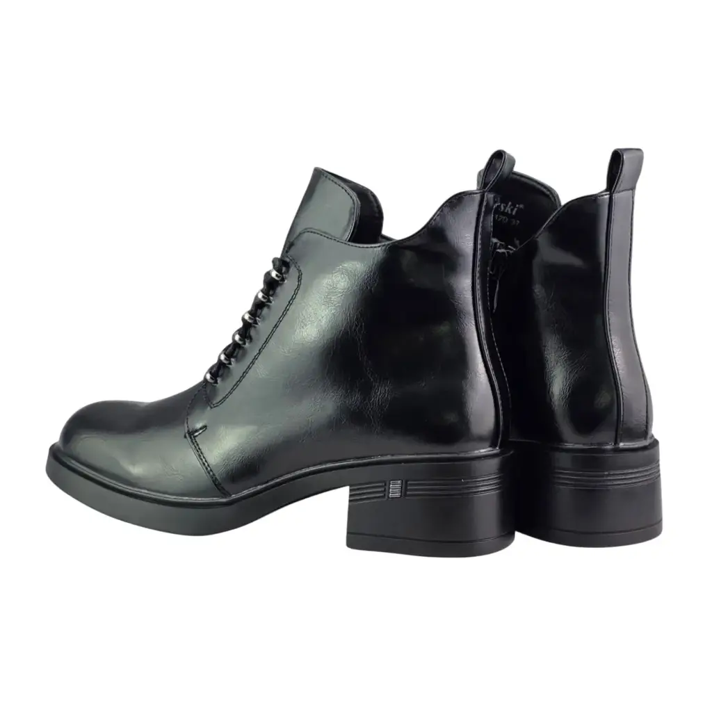 Botki damskie na klocku S.BARSKI HY62-8112 Czarny - miniatura 6
