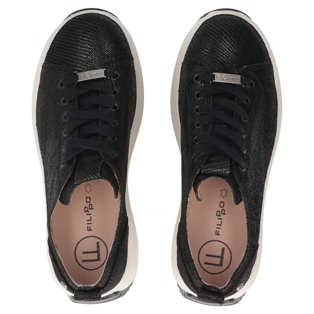 Skórzane sneakersy FILIPPO DP6795 - zdjęcie 3
