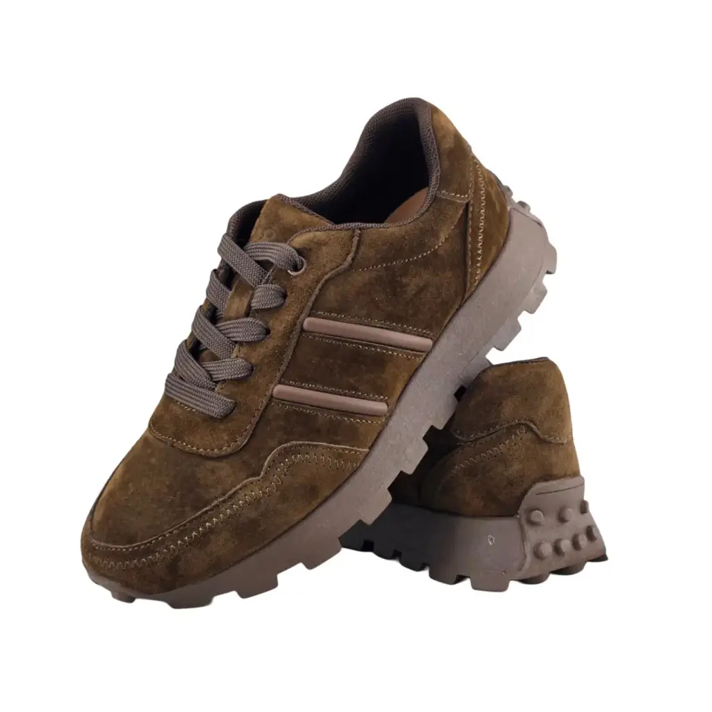 Skórzane sneakersy damskie zamszowe D&A 7101 - miniatura 5
