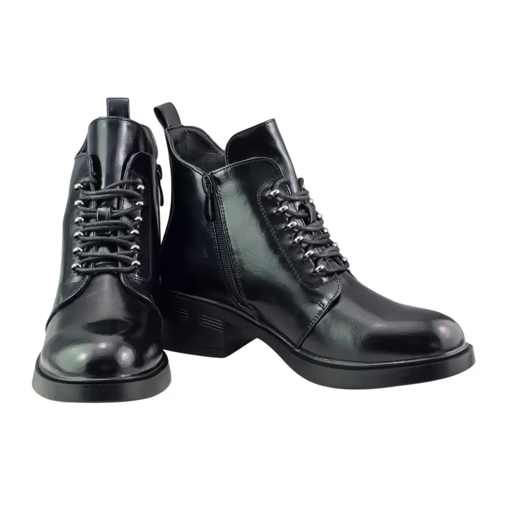 Botki damskie na klocku S.BARSKI HY62-8112 Czarny - miniatura 7