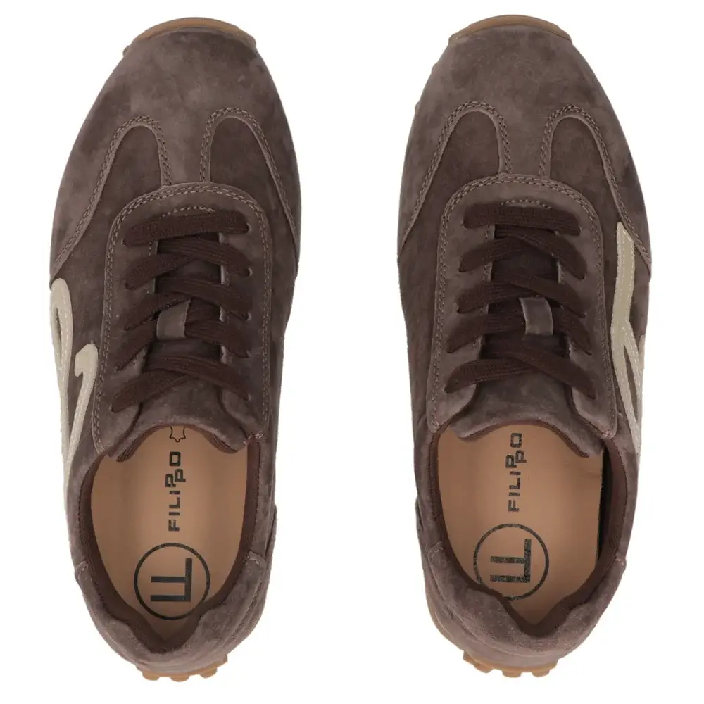 Skórzane sneakersy damskie FILIPPO DP7961 c.brąz - miniatura 4