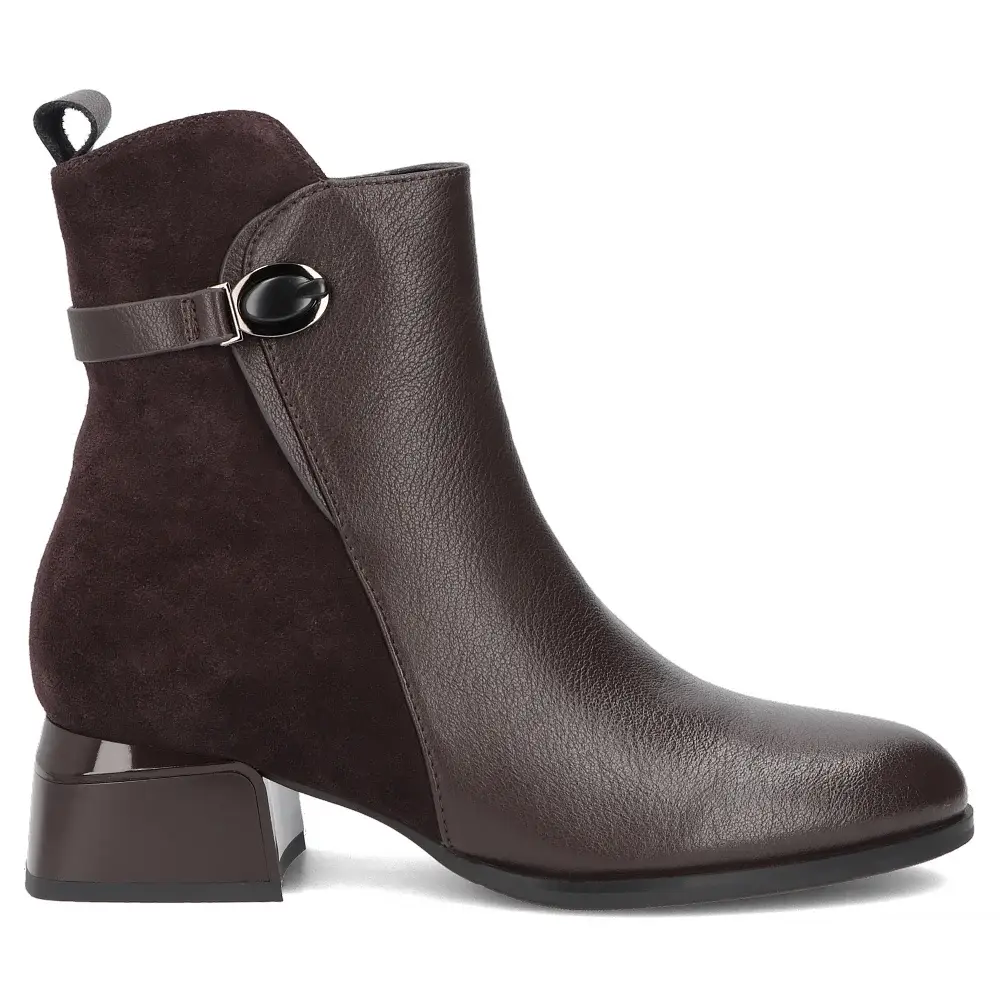 Botki damskie skórzane FILIPPO DBT8046 c.brąz