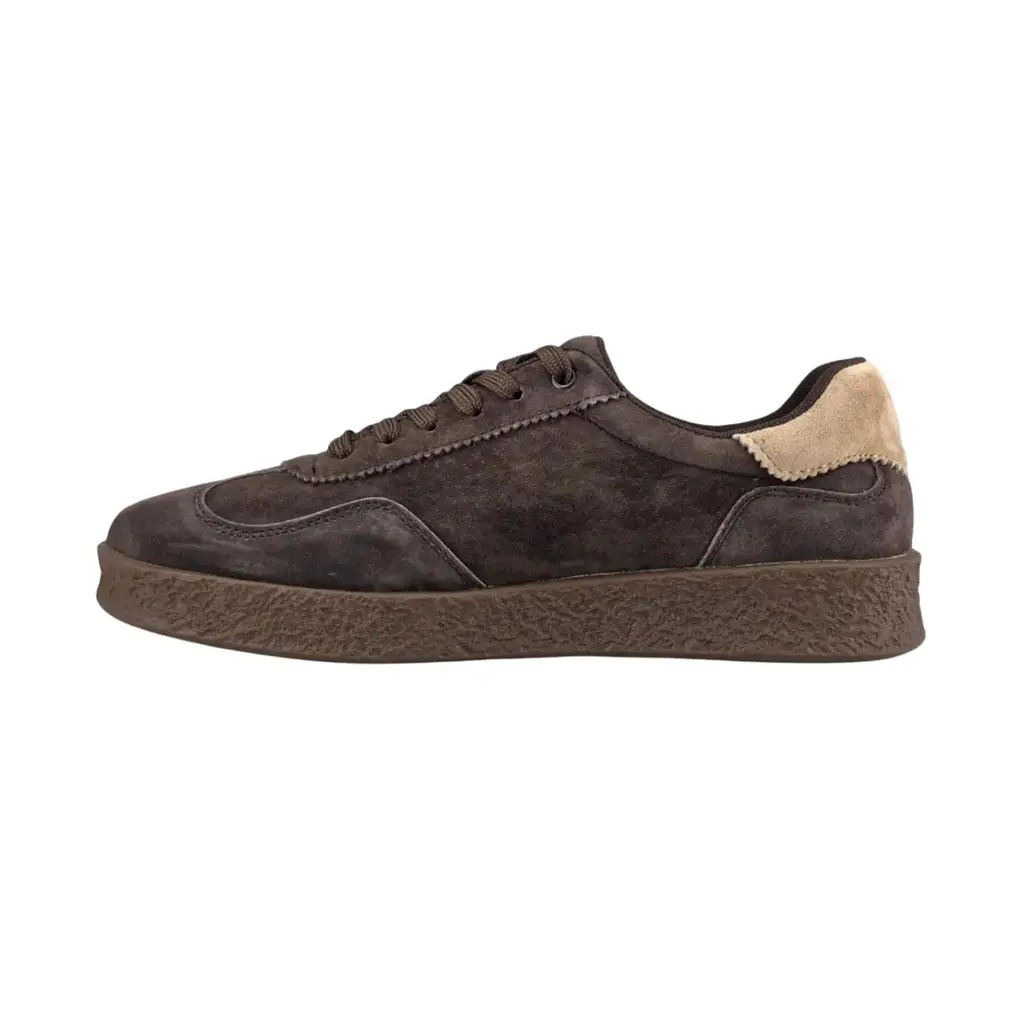 Skórzane sneakersy damskie zamszowe S.BARSKI 7113 czekoladowe - miniatura 2
