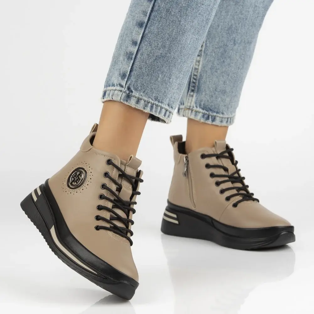 Botki damskie skórzane FILIPPO DBT4215 Taupe - miniatura 6