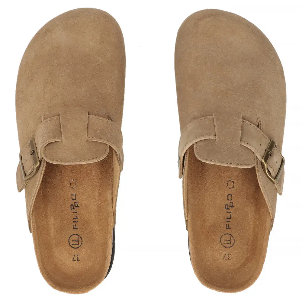 Klapki damskie skórzane FILIPPO DK7918 Taupe - miniatura 4