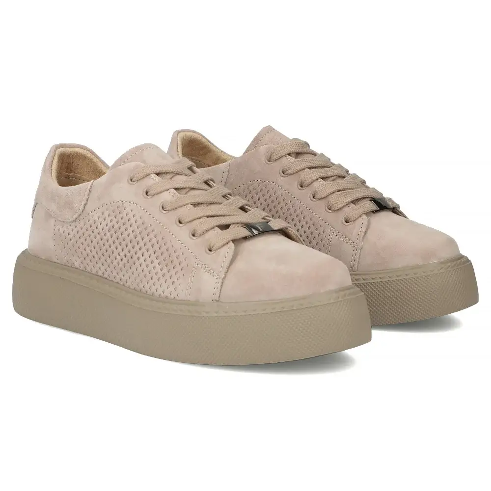 Sneakersy damskie skórzane DP7502 - zdjęcie 4