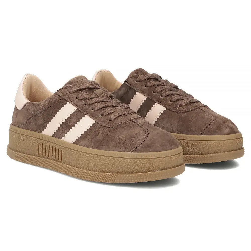 Sneakersy skórzane damskie FILIPPO DP7995 ciemny - miniatura 4