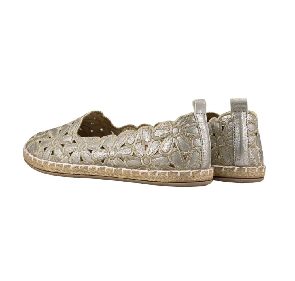 Damskie espadryle z kwiatowym wzorem 2417 złote - zdjęcie 7