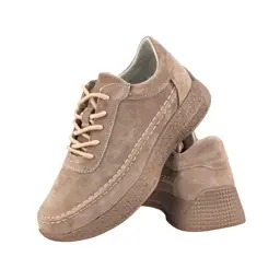 Sneakersy skórzane damskie SERGIO LEONE 013F jasny - zdjęcie 2