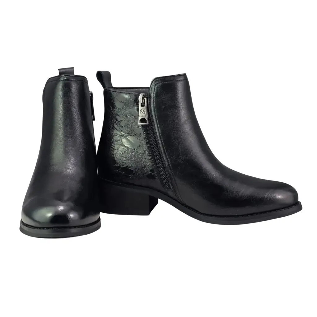 Botki damskie skórzane VINCEZA 133133 Czarny - miniatura 7