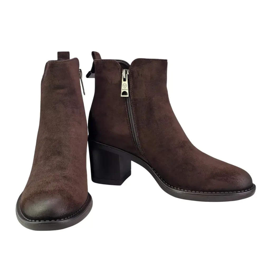 Botki damskie VINCEZA 58650 Brąz zamsz - miniatura 6