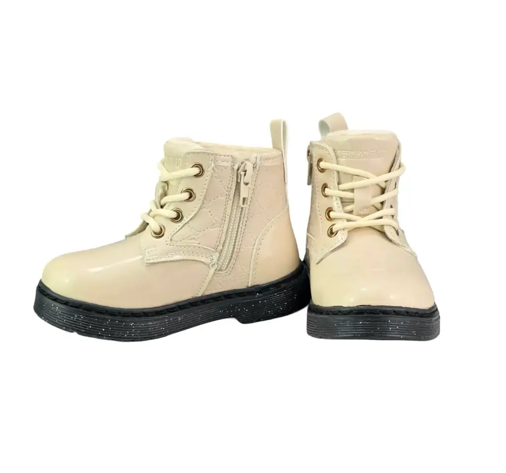 Trzewiki dziewczęce świecące AMERICAN AK 20 Beżowy - miniatura 7