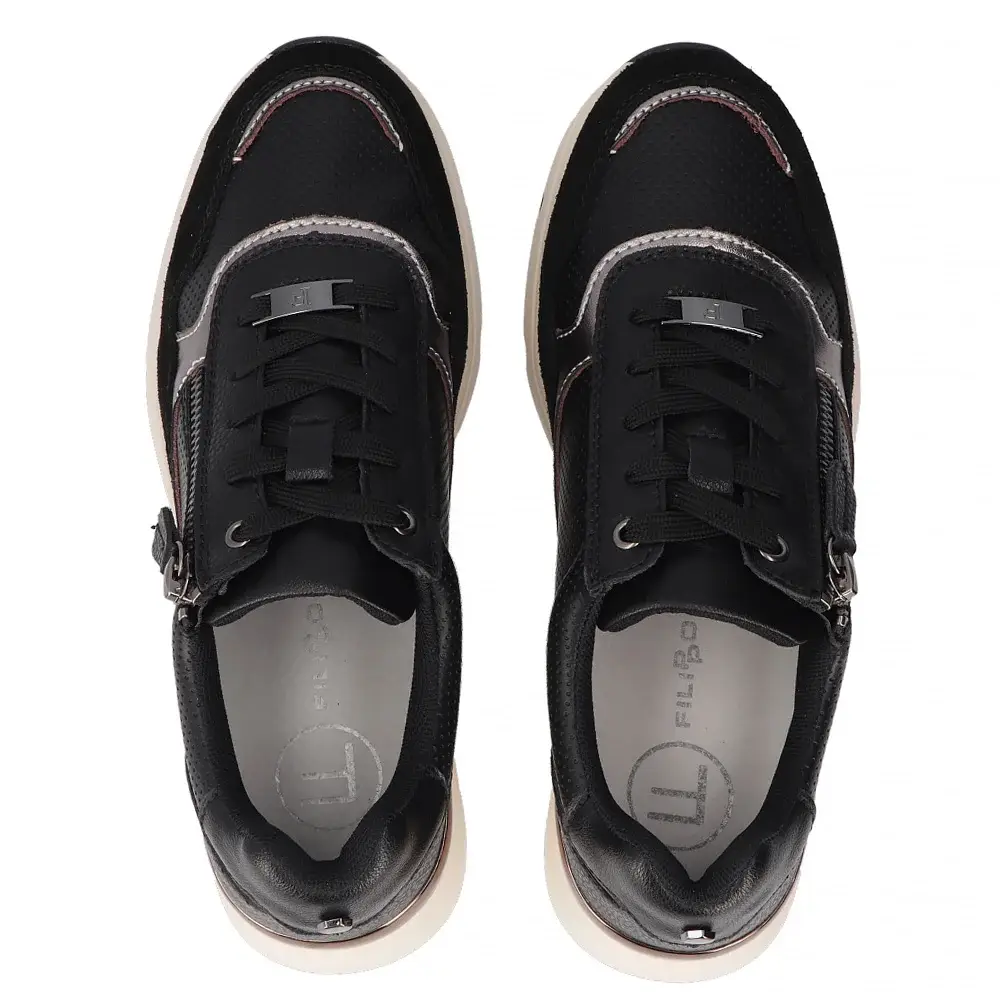 Skórzane sneakersy FILIPPO DP7105/25 - zdjęcie 6