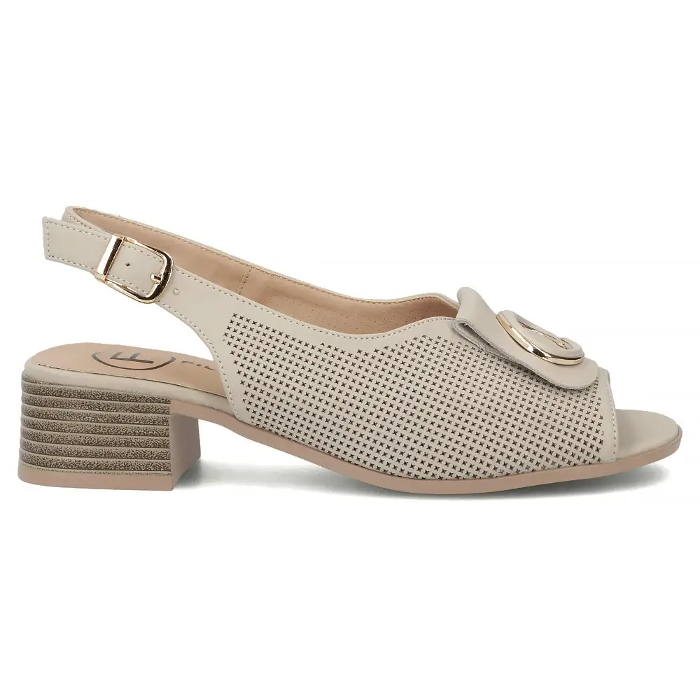 Skórzane sandały damskie na obcasie FILIPPO DS7711 - miniatura 2