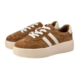 Sneakersy damskie skórzane VINCEZA 79648 camel skóra - zdjęcie 1