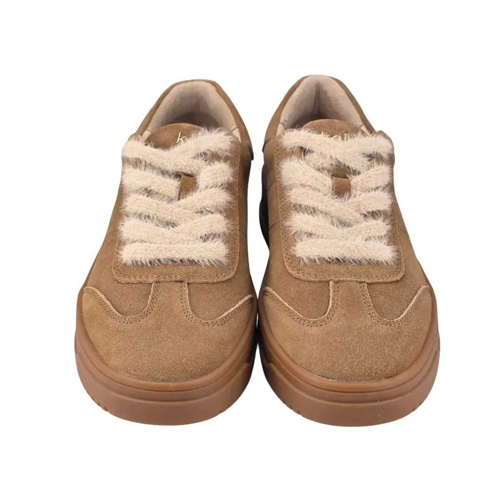 Sneakersy damskie skórzane KOBBO 79655 Beżowy - miniatura 4