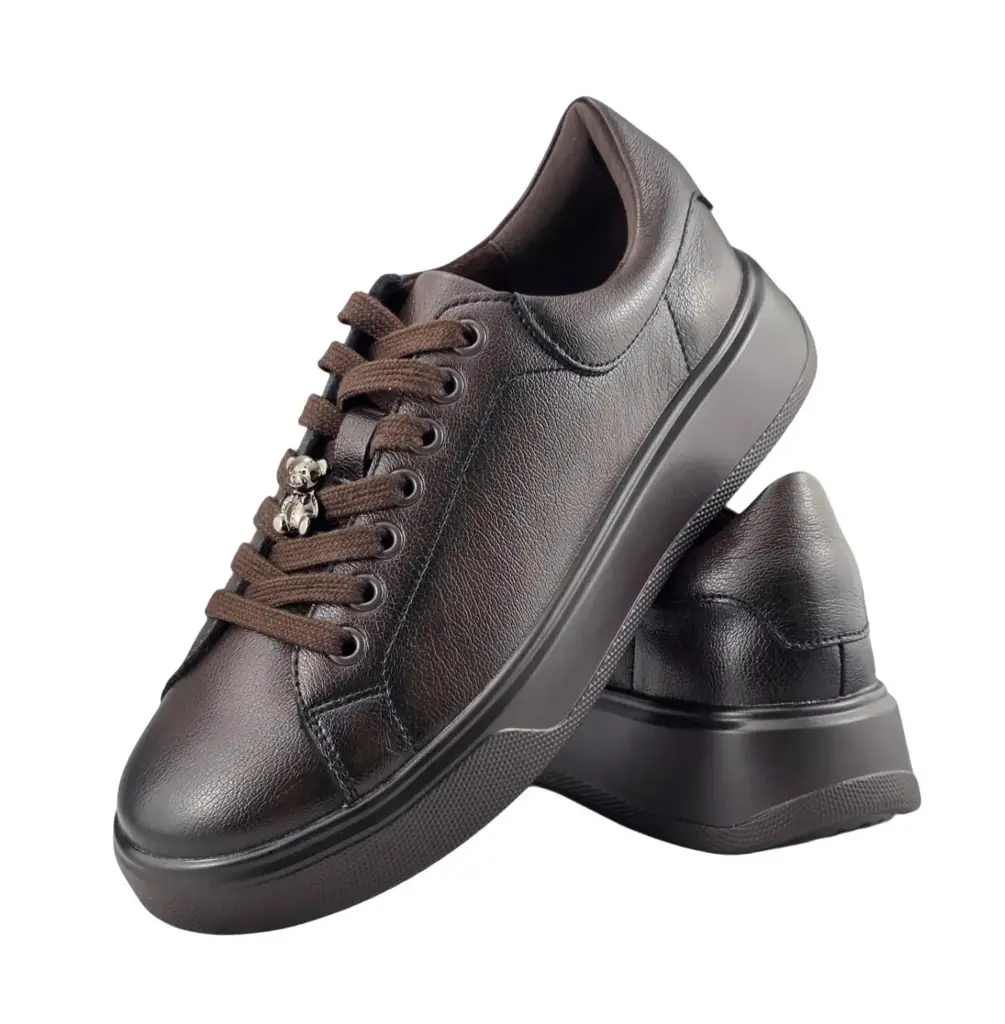 Sneakersy damskie skórzane CAMBELL 19379 czekoladowe - miniatura 5