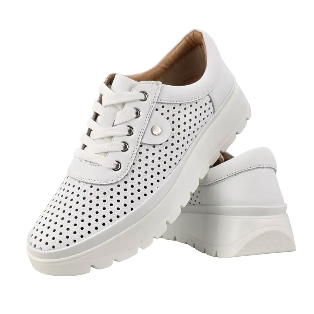 Sneakersy damskie skórzane ażurowe VINCEZA 79629 - zdjęcie 5