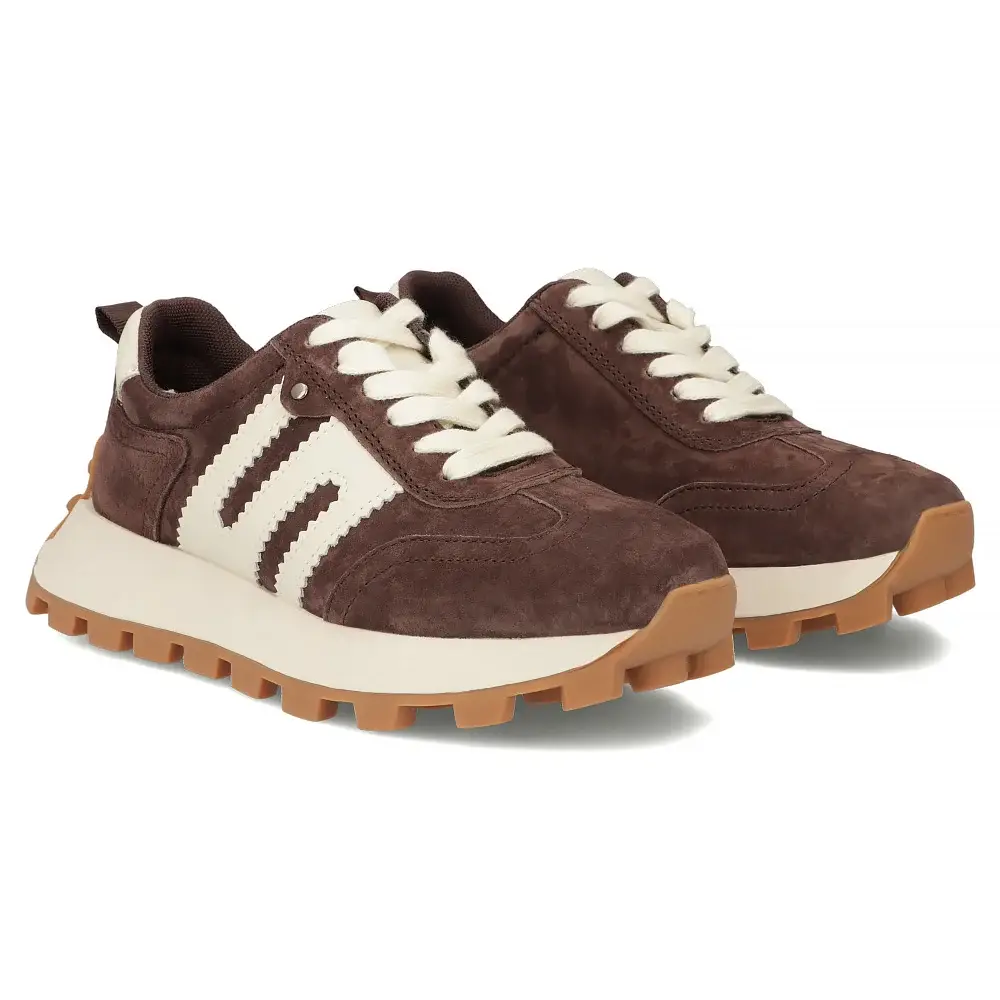 Sneakersy damskie skórzane DP6743 - zdjęcie 4